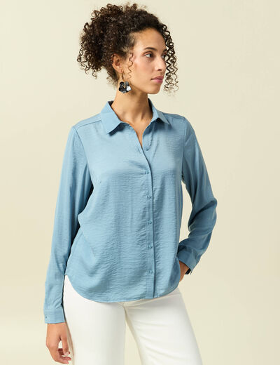Chemise manches longues gris femme