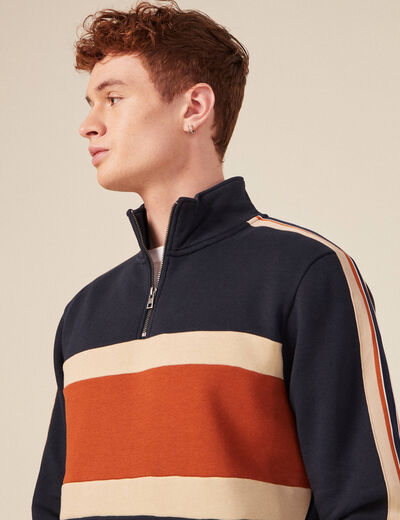 Sweat manches longues orange foncé homme