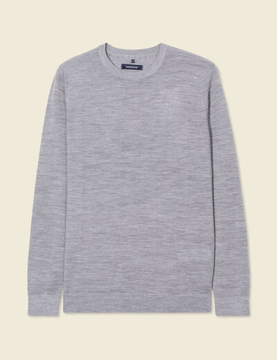 Pull 100% laine mérinos gris foncé homme
