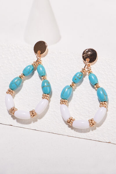 Boucles d'oreilles pendantes ecru femme