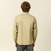 Surchemise manches longues beige fonce homme