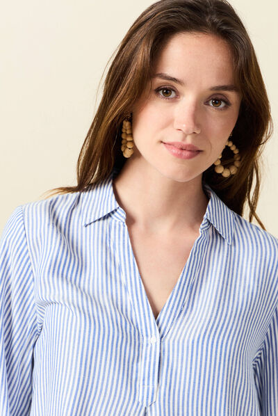 Blouse manches longues ecru femme