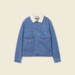 Veste droite en jean denim stone homme