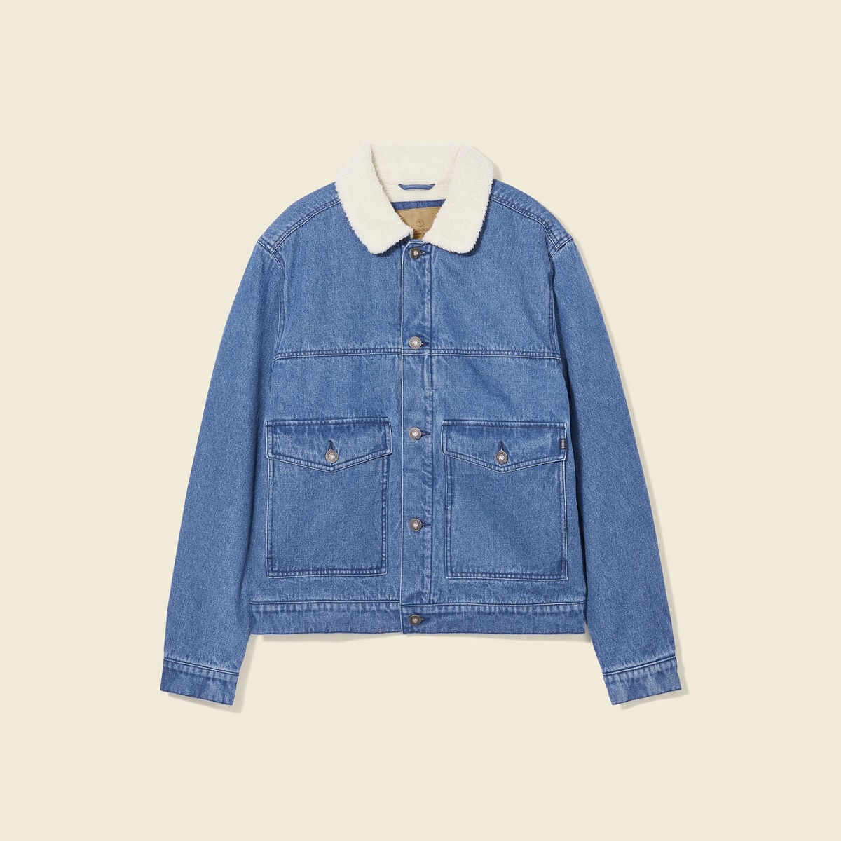 Veste droite en jean denim stone homme