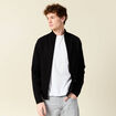 Gilet manches longues zippé noir homme