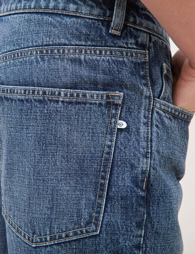 Jeans straight en coton longueur 32 denim stone homme