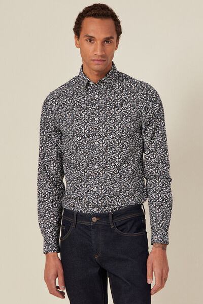 Chemise éco-responsable bleu marine homme