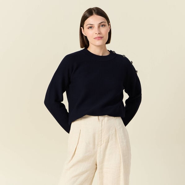 pull eco responsable bleu marine femme Pull éco-responsable bleu marine femme