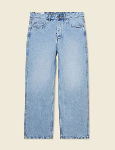 Jeans large 5 poches denim snow bleach homme