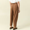 Pantalon slouchy taille haute 7/8&egrave;me marron femme