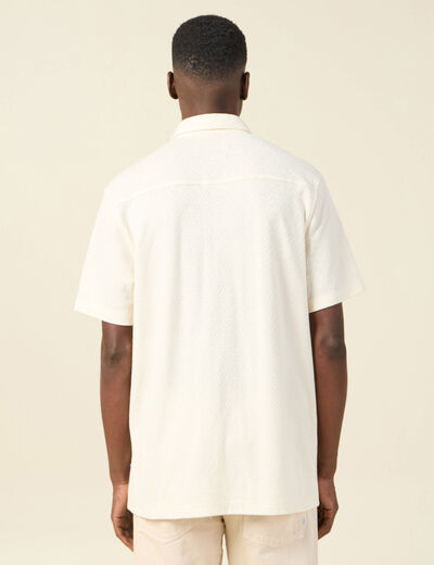 Chemise manches courtes ecru homme