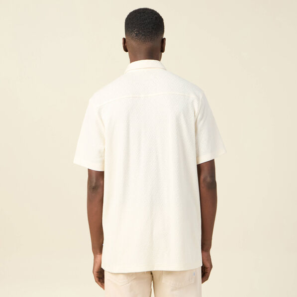 Chemise manches courtes ecru homme