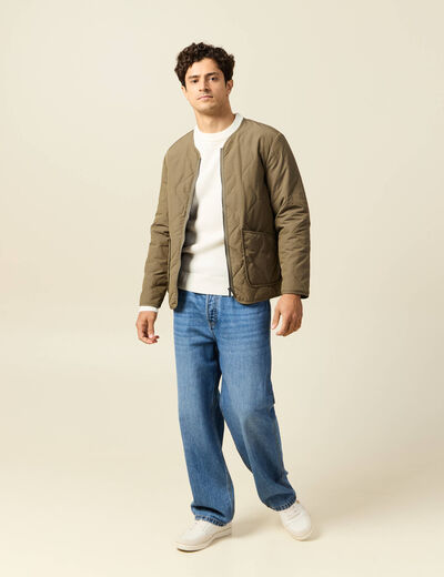 Pull col rond ecru homme