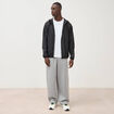 Blouson droit &agrave; capuche manches longues noir homme