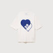T-shirt droit col rond manches courtes ecru homme