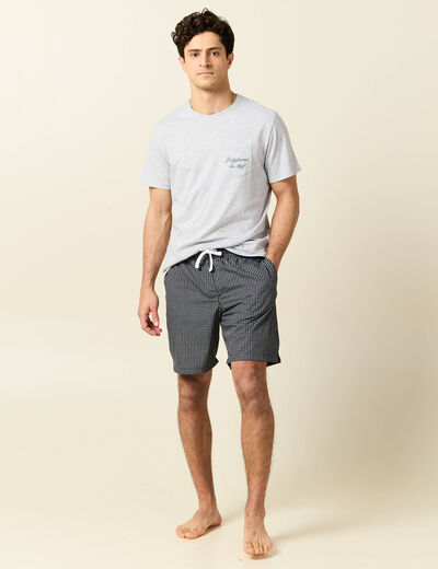 Ensemble pyjama 2 pièces gris clair homme