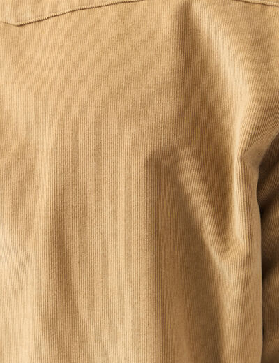 Chemise col classique manches longues beige homme