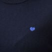 Pull fin col rond manches longues bleu fonc&eacute; femme