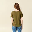 T-shirt manches courtes vert olive femme