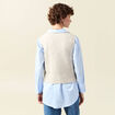 Pull sans manches col en V creme femme
