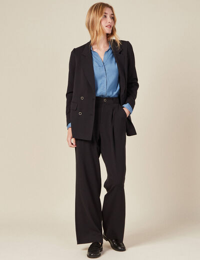 Veste blazer double boutonnage noir femme