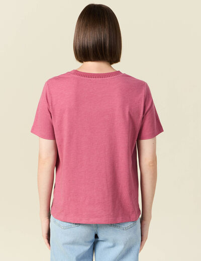 T-shirt manches courtes vieux rose femme