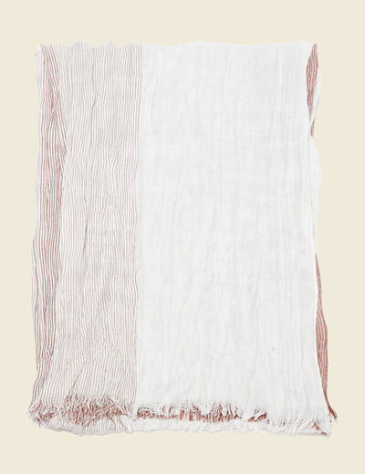 Foulard effet froissé marron cognac homme