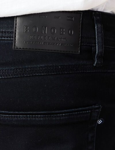 Jeans straight 5 poches denim blue black homme