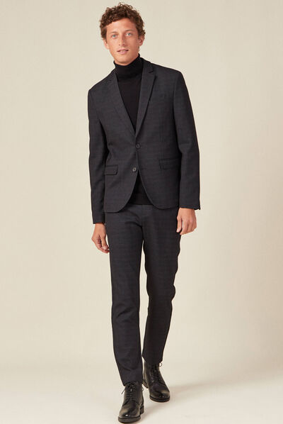 Veste blazer ajustée noir homme