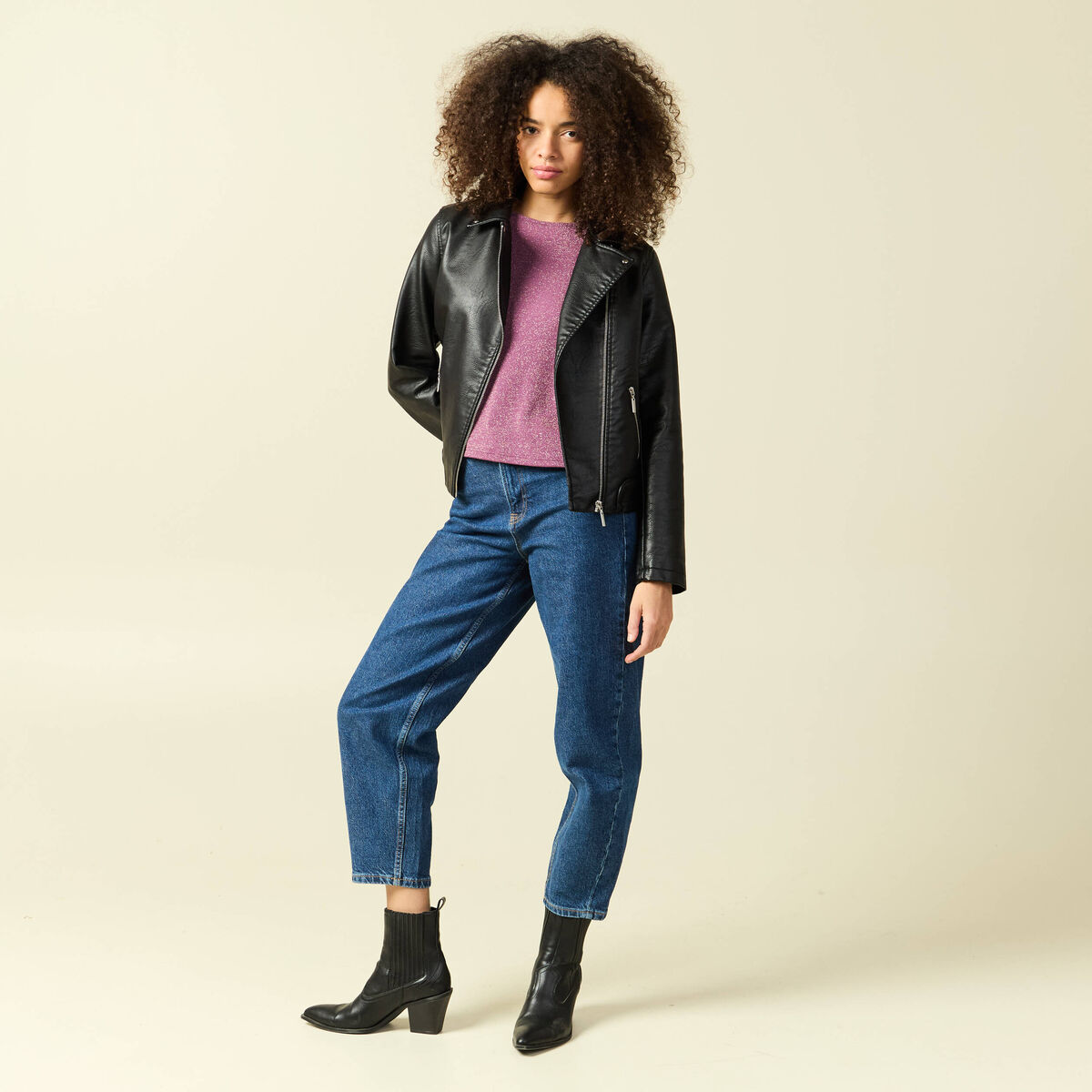 T-shirt manches longues violet femme