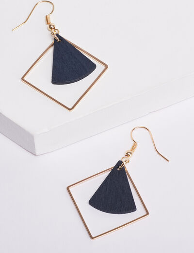 Boucles d'oreilles pendantes bleu marine femme