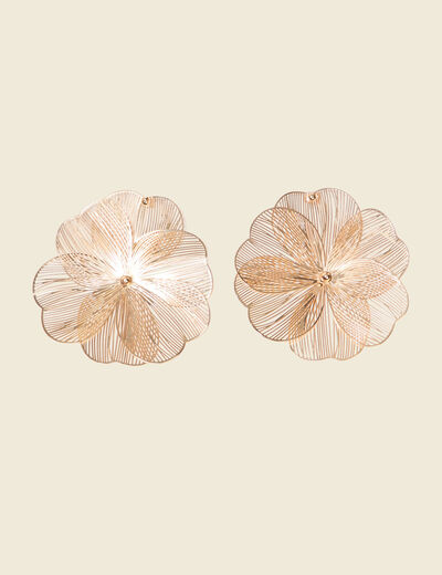 Boucles d'oreilles pendantes couleur or femme