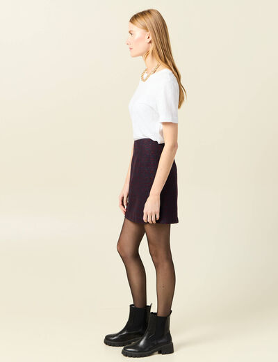 Jupe droite bleu marine femme