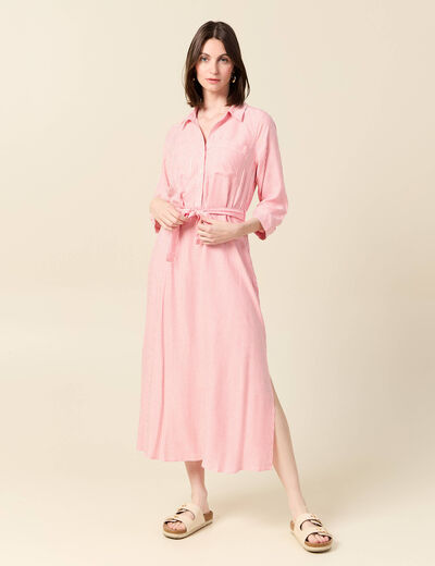 Robe chemise éco-responsable rouge femme
