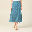 Jupe longue portefeuille bleu femme