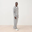 Sweat ample &agrave; capuche manches longues gris clair homme