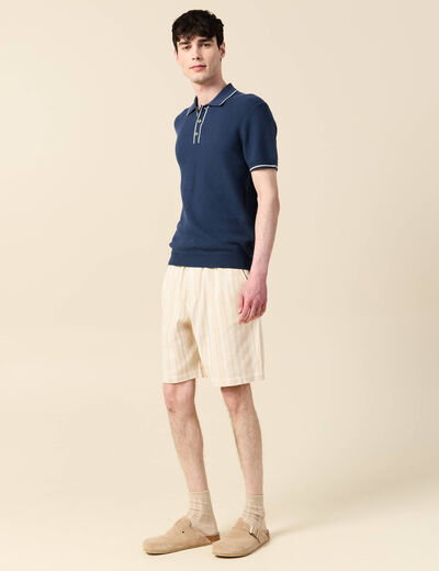 Polo manches courtes bleu foncé homme