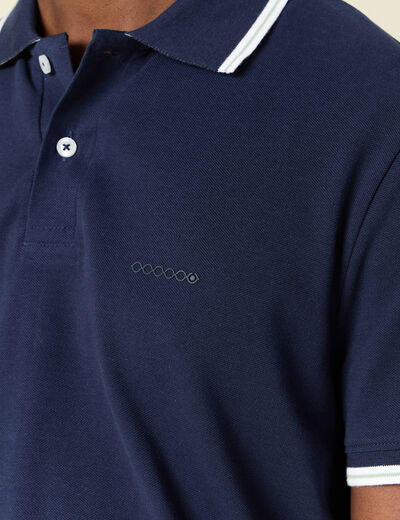 Polo éco-responsable bleu marine homme