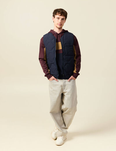 Sweat &agrave; capuche manches longues bordeaux homme
