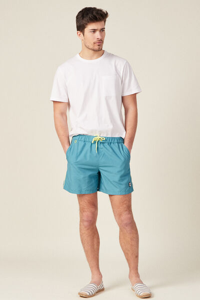 Short de bain bleu pétrole homme