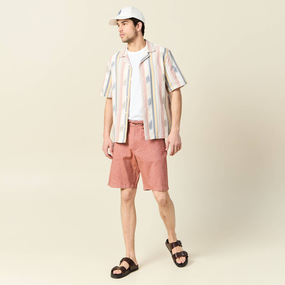Chemise manches courtes bleu foncé homme
