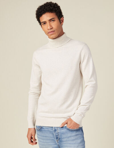 Pull manches longues ecru homme