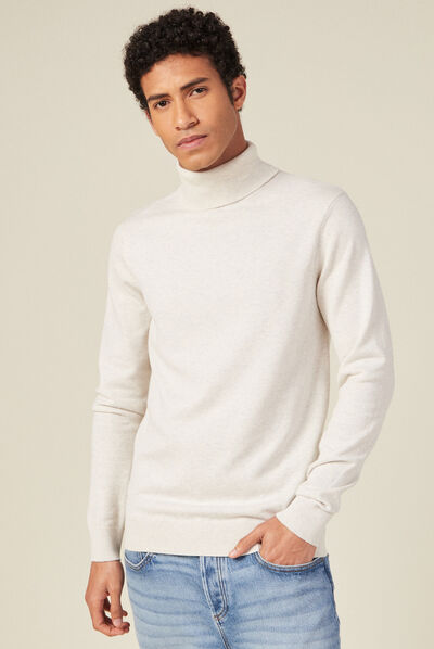 Pull manches longues ecru homme