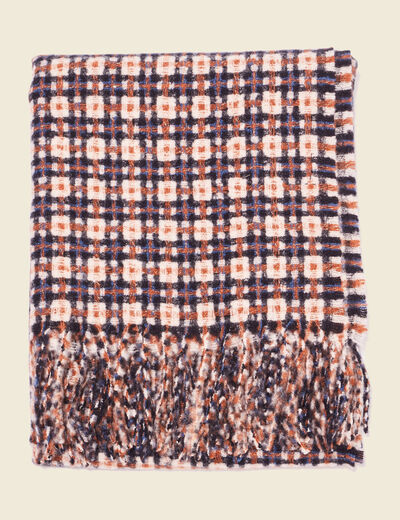 Écharpe à franges noir femme