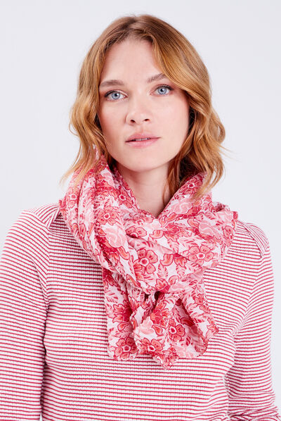 Foulard rose poudrée femme