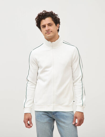Gilet manches longues col montant ecru homme