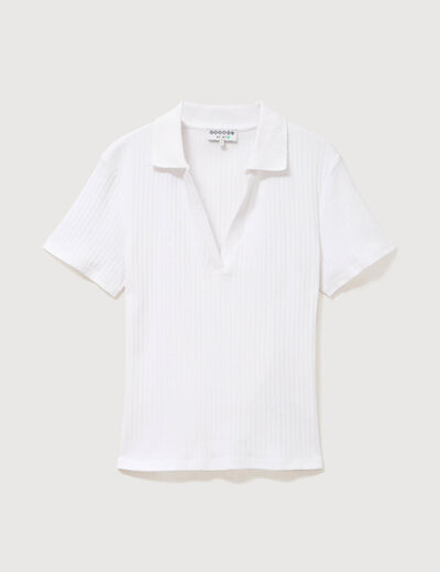 Polo manches courtes blanc femme