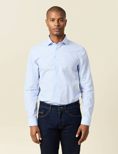 Chemise manches longues bleu ciel homme