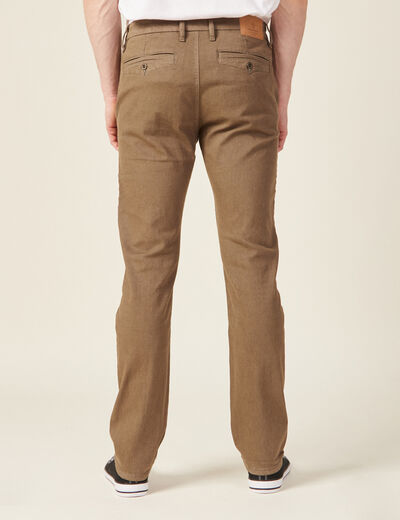 Pantalon chino slim taupe homme