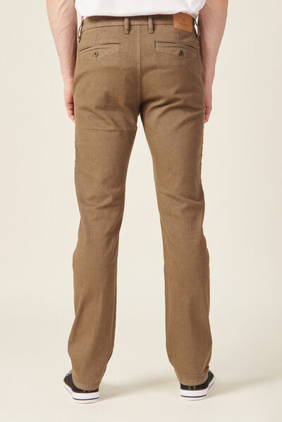 Pantalon chino slim taupe homme